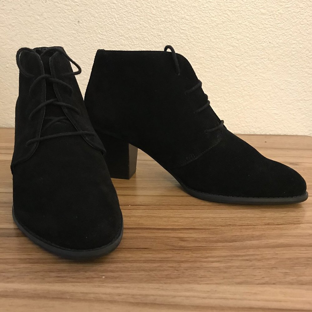 Vionic Zenda Boots Women 10 Wide Velvet Velour Lace Up Bootie Blocked Heel